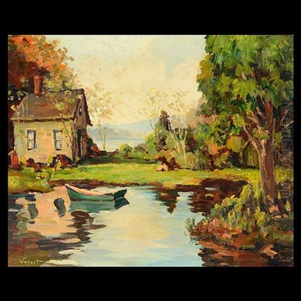 Landscape With Pond Oil Painting by Harry Aiken Vincent