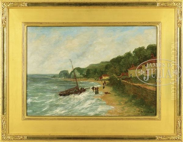 Figures Along The Shore Oil Painting by Harry Aiken Vincent