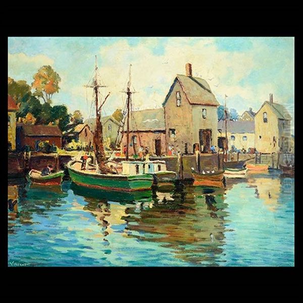 Harbor Scene Oil Painting by Harry Aiken Vincent