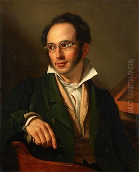 Portrait D'un Graveur Au Burin Oil Painting by Auguste Jean Baptiste Vinchon