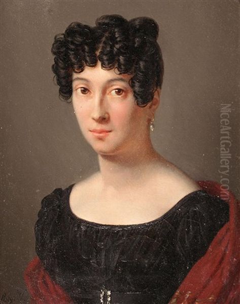 Retrato De Una Joven Oil Painting by Auguste Jean Baptiste Vinchon