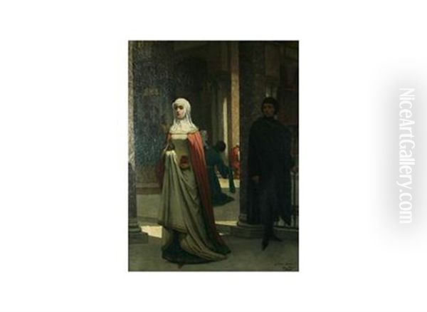 Faust Et Margarethe Oil Painting by Franz Kaspar Huibrecht Vinck