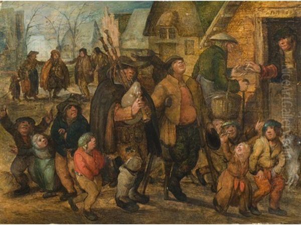 Niederlandische Genre-strassenszene by Johannes (Jan) Vinckeboons