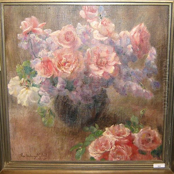 Roses Oil Painting by Flore Vindevogel-Geleedts