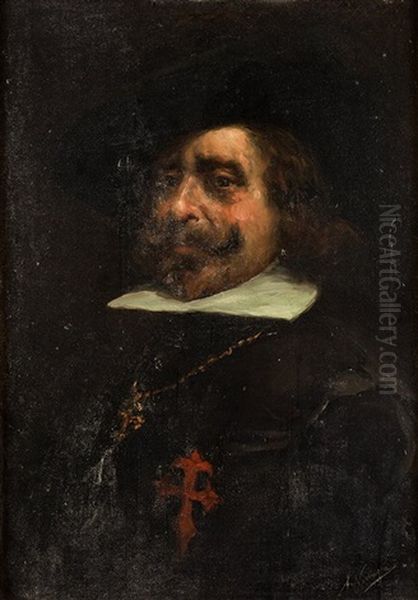 Caballero De La Orden De Santiago Oil Painting by Salvador Viniegra Y Lasso