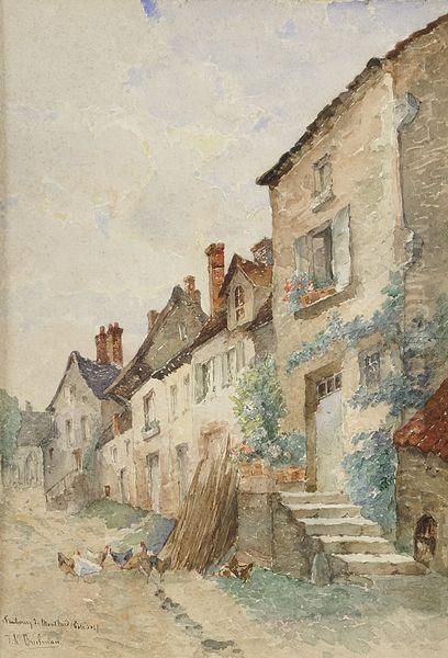 Faubourg De Montbard, Cote D'or Oil Painting by Jacques Alfred Brielman