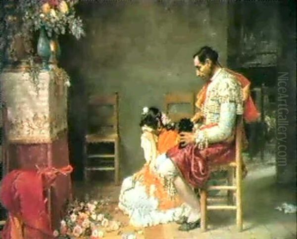 L'hommage Au Torero Oil Painting by Salvador Viniegra Y Lasso