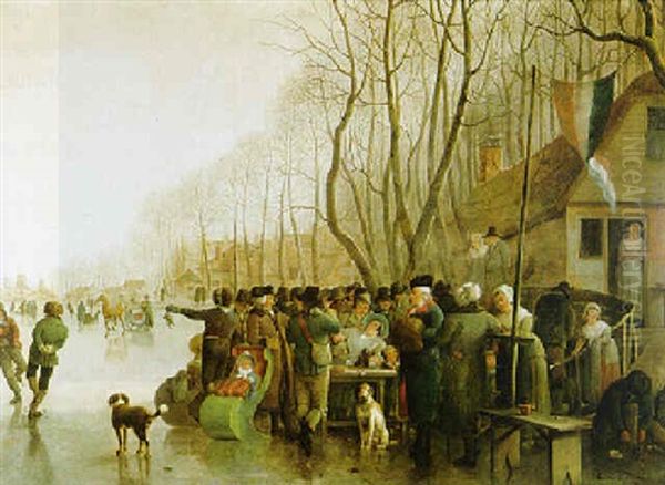 Eisvergnugen In Holland by Jan van der Vinne III