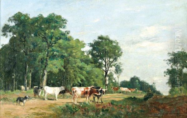 Vaches Au Paturage Oil Painting by Jacques Alfred Brielman