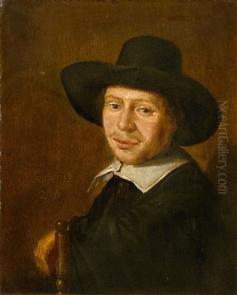 Portrat Von Isaak Laurensz. Van Der Vinne (1625-1665) Im Alter Von 26 Jahren Oil Painting by Vincent Laurensz van der Vinne the Elder