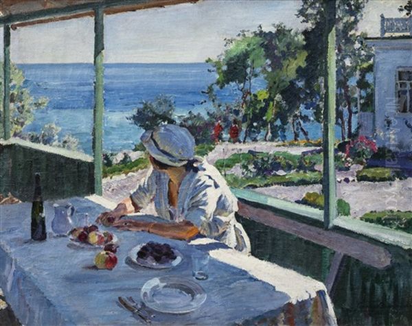 A Summer's Day, Crimea Oil Painting by Sergei Arsenievich Vinogradov