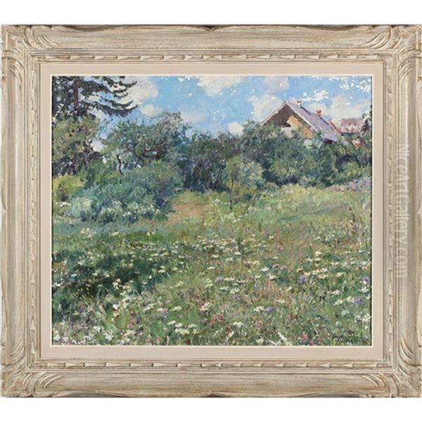 A Field Of Flowers Oil Painting by Sergei Arsenievich Vinogradov