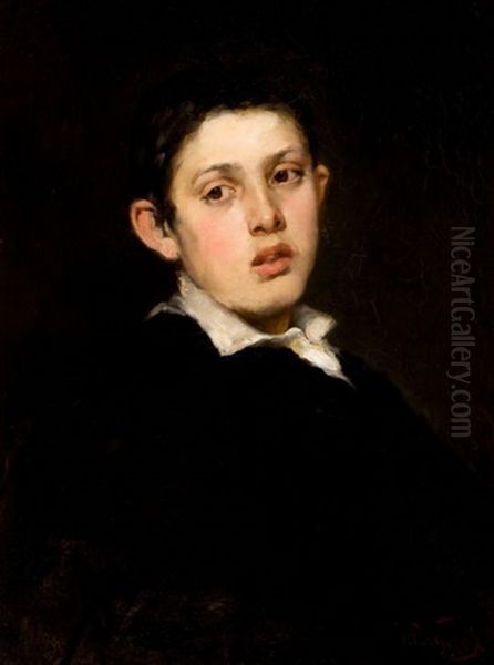 Portrait Of A Boy Oil Painting by Frederick Porter Vinton