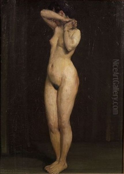 Academic Nude Oil Painting by Frederick Porter Vinton