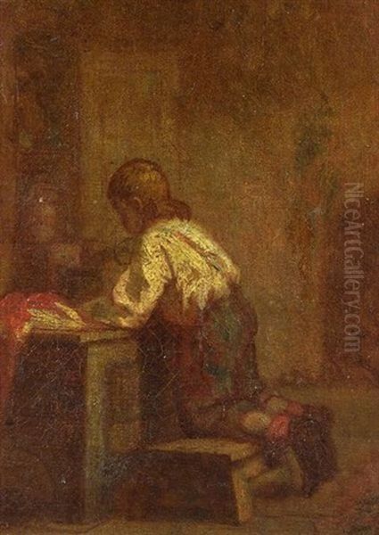 Young Boy Oil Painting by Frederick Porter Vinton