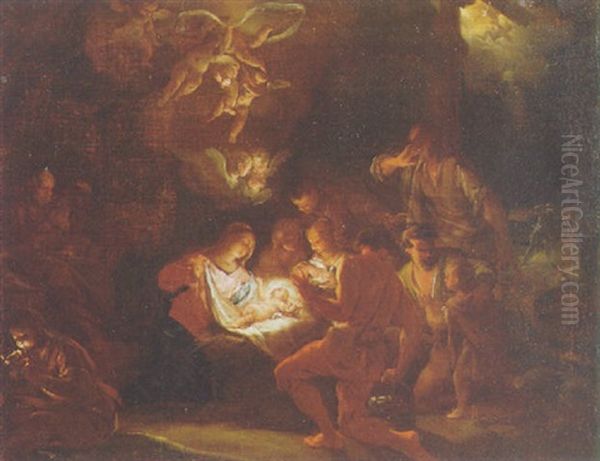 Adoration Of The Shepherds Oil Painting by Domenico Viola