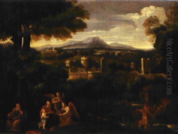 Paesaggio Con Il Riposo Nella Fuga In Egitto Oil Painting by Giovanni Battista Viola