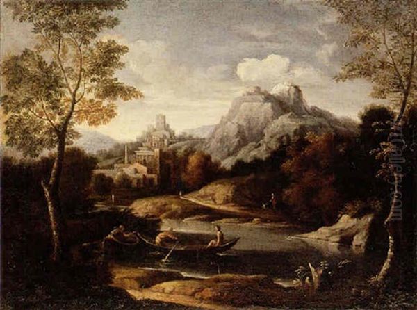 Vue De La Campagne Italienne Oil Painting by Giovanni Battista Viola