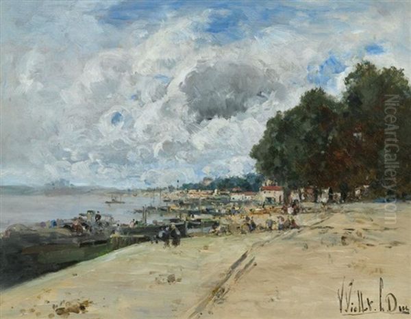 Le Quai De Bercy An Der Seine In Paris Oil Painting by Victor Viollet-Le-Duc