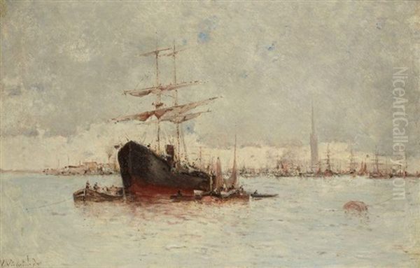 Marine Oil Painting by Victor Viollet-Le-Duc