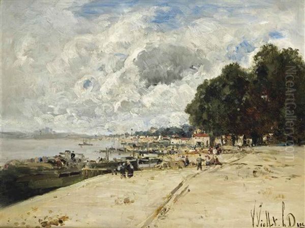 Le Quai De Bercy, Paris Oil Painting by Victor Viollet-Le-Duc