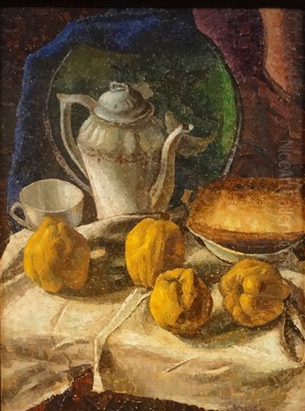 Still Life With Quinces And Tea-pot Oil Painting by Leon Viorescu