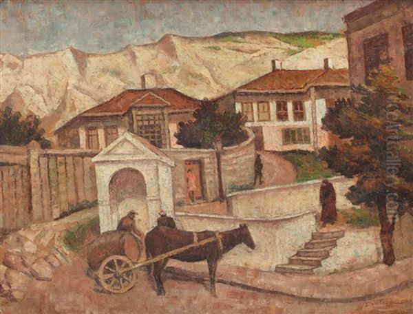 Cismeaua Din Balcic Oil Painting by Leon Viorescu