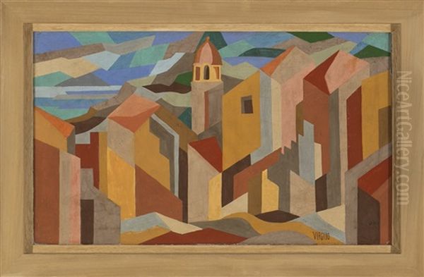 Vista De Un Pueblo Oil Painting by  Virgilio