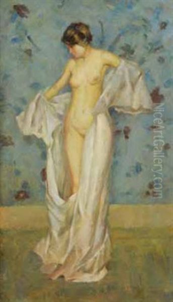 Nu Au Drape Oil Painting by Costantini Virgilio