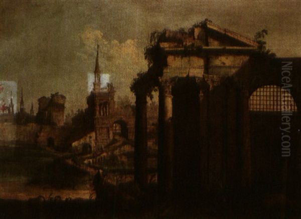 Capriccio Architettonico Oil Painting by Antonio Visentini