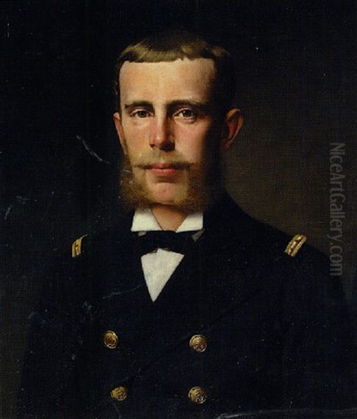 Portrat Kronprinz Rudolf In Der Uniform Eines Korvettenkapitans Der K.u.k Kriegsmarine Oil Painting by Wilhelm A. Vita