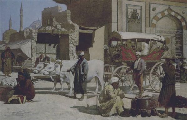 A Street Scene In Constantinople Oil Painting by Wilhelm A. Vita