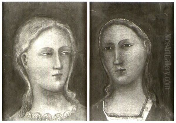 Female Heads Oil Painting by Francesco D'Antonio Da Viterbo