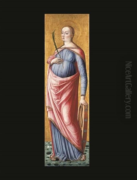 Saint Catherine Of Alexandria Oil Painting by Alvise Vivarini