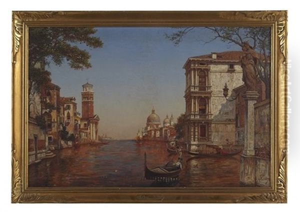 Venetian Canal Oil Painting by George Vivian