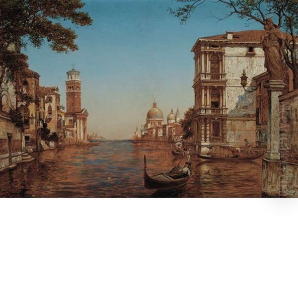 Venetian Canal Oil Painting by George Vivian