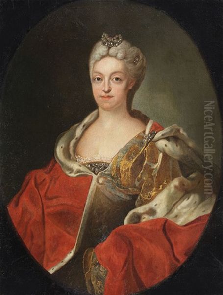 Portrait Of The Electoress Maria Amalia Of Bavaria Oil Painting by Joseph Vivien