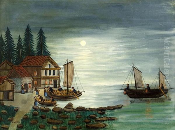 Le Retour De La Peche Nocturne Oil Painting by Louis Vivin