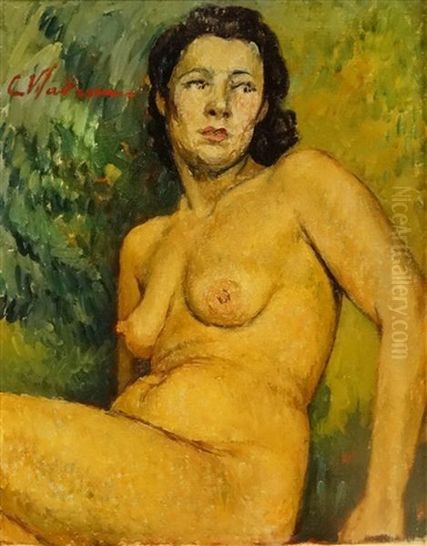 Nude Sitting by Constantin Vladescu