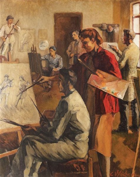 In Atelier by Constantin Vladescu