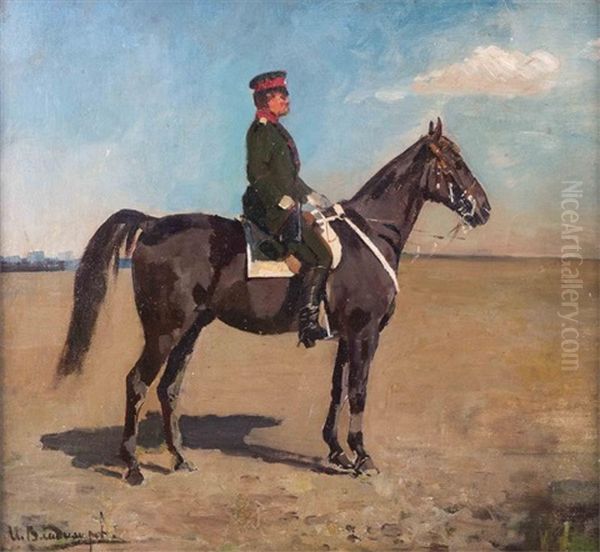 Offizier Zu Pferde Oil Painting by Ivan Alekseevich Vladimirov