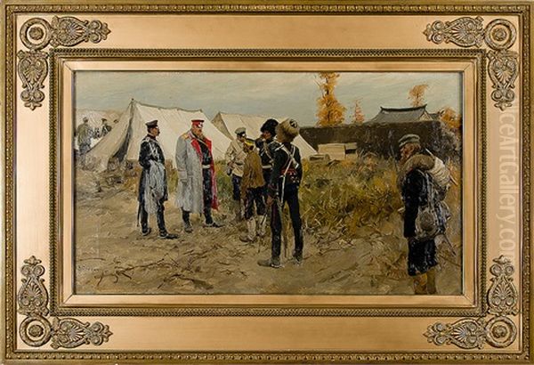 Scene From The Russo-japanese War Oil Painting by Ivan Alekseevich Vladimirov