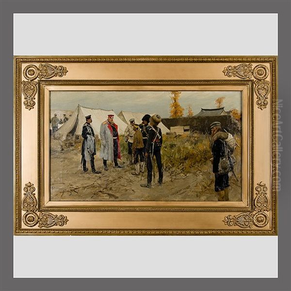 Scene From The Russo-japanese War Oil Painting by Ivan Alekseevich Vladimirov