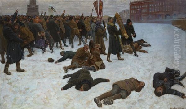 Bloody Sunday Oil Painting by Boris J. Vladimirsky