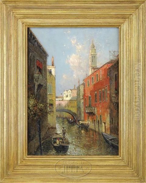 Venice Waterway Oil Painting by Nicholas Briganti