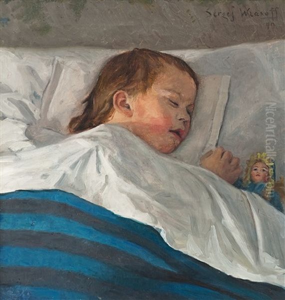 Sleeping Child Oil Painting by Sergei Vlasov