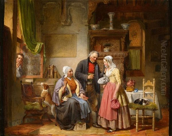 Farewell To The Parents Oil Painting by Samuel De Vletter