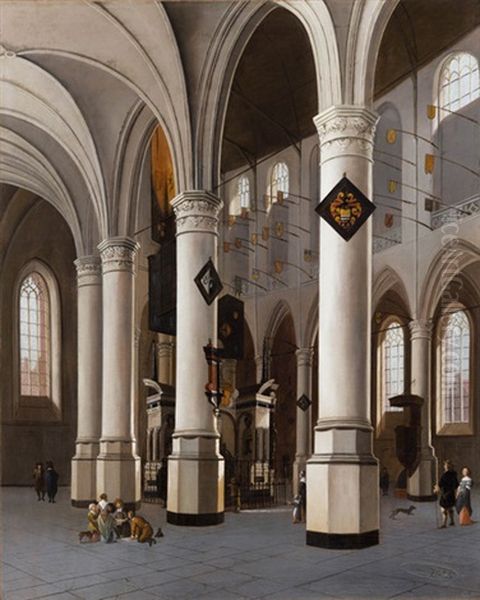 Interno Della Nieuwe Kerk Di Delft Con La Tomba Di Guglielmo D'orange Oil Painting by Hendrick Cornelisz van der Vliet