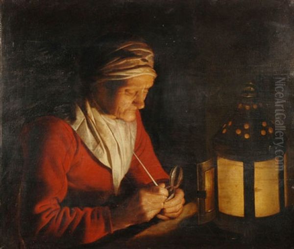 Die Pfeiffenstopferin Oil Painting by Willem van der Vliet