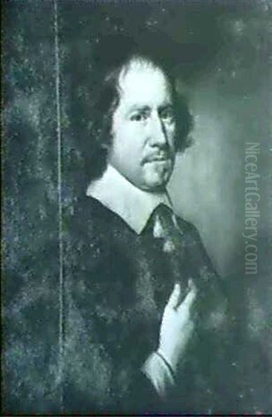 Portrait Of A Man, Half-length, Turned To The Right Wearing A Black Jacket... Oil Painting by Willem Willemsz van der Vliet